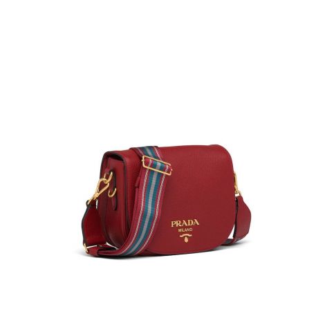 Prada Çanta Ruby Kırmızı - Prada Canta Leather Shoulder Bag Ruby Red Kirmizi
