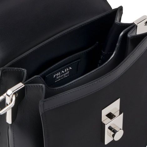 Prada Çanta Margit Siyah - Prada Canta Margit Nylon And Leather Shoulder Bag Siyah