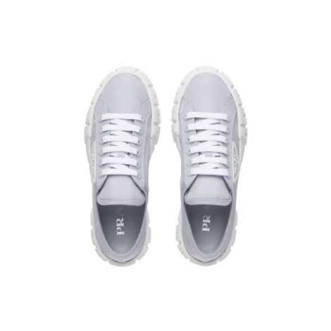 Prada Ayakkabı Double Whell Mavi - Prada Ayakkabi 2021 Double Wheel Nylon Gabardine Sneakers Gray Gri