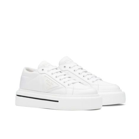 Prada Ayakkabı Macro Beyaz - Prada Ayakkabi 2021 Macro Re Nylon And Brushed Leather Sneakers Beyaz