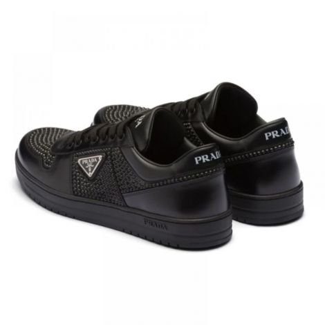 Prada Ayakkabı Taşlı Siyah - Prada Crystal Embellished Sneaker Prada Men Shoes Prada Erkek Ayakkabi Prada Ayakkabi Tasli Siyah