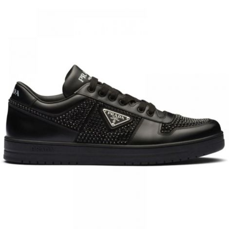 Prada Ayakkabı Taşlı Siyah - Prada Crystal Embellished Sneaker Prada Men Shoes Prada Erkek Ayakkabi Prada Ayakkabi Tasli Siyah
