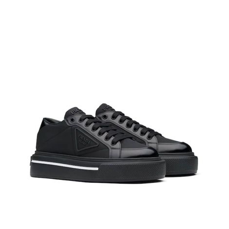 Prada Ayakkabı Macro Siyah - Prada Erkek Ayakkabi Macro Re Nylon And Brushed Leather Sneakers Siyah