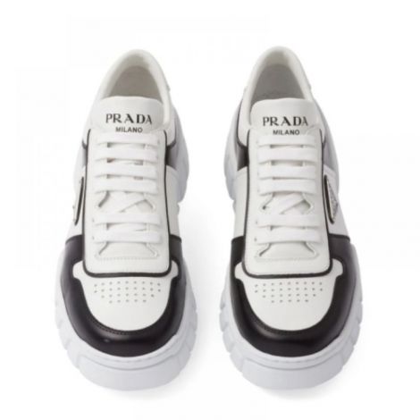 Prada Ayakkabı Low-Top Sneakers Beyaz - Prada Low Top Leather Sneakers Prada Erkek Ayakkabi Prada Ayakkabi Beyaz