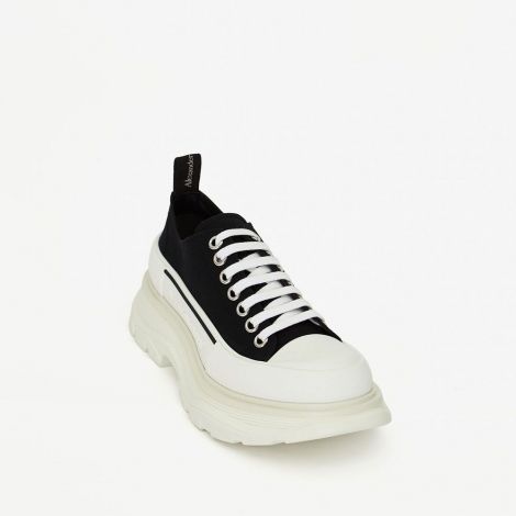 Alexander McQueen Ayakkabı Tread Siyah - Alexander Mcqueen Ayakkabi Tread Slick Lace Up Sneaker Beyaz Siyah
