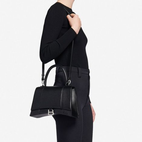 Balenciaga Çanta Hourglass Siyah - Balenciaga Canta Hourglass Handbags Top Handle Bag Siyah