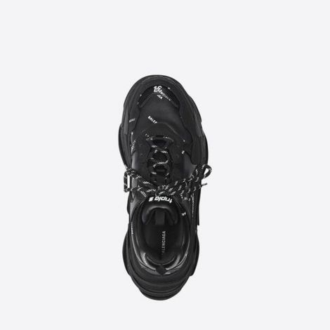 Balenciaga Ayakkabı Allover Siyah - Balenciaga Ayakkabi 2021 Allover Logo Triple S Sneaker Black Siyah