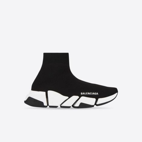 Balenciaga Ayakkabı Speed 2.0 Siyah - Balenciaga Ayakkabi 2021 Speed 2.0 Sneaker Black White Corap Beyaz Siyah