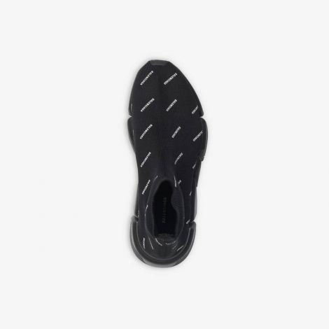 Balenciaga Ayakkabı Speed 2.0 Siyah - Balenciaga Ayakkabi 2021 Speed 2.0 Sneaker Black White Logo Siyah