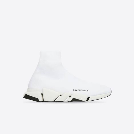 Balenciaga Ayakkabı Speed 2.0 Beyaz - Balenciaga Ayakkabi Erkek Speed 2.0 Sneaker White Black Corap Siyah Beyaz