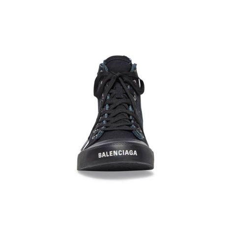 Balenciaga Ayakkabı Paris Siyah - Balenciaga Erkek Ayakkabi 22 Paris High Top Trainers Sneaker Siyah