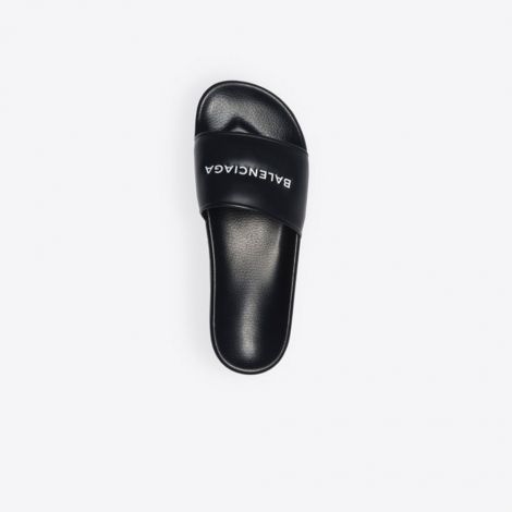 Balenciaga Terlik Piscine Siyah - Balenciaga Sandalet Erkek Piscine Flat Sandals Terlik Siyah