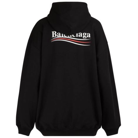 Balenciaga Sweatshirt Logo Siyah - Balenciaga Sweatshirt Kadin Hooded Kapusonlu Siyah