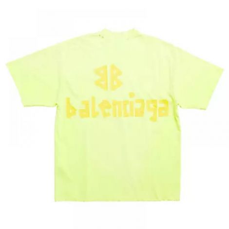 Balenciaga Tişört Tape Type Vintage Sarı - Balenciaga Tape Type T Shirt Balenciaga Erkek Tisort Balenciaga Tisort Sari