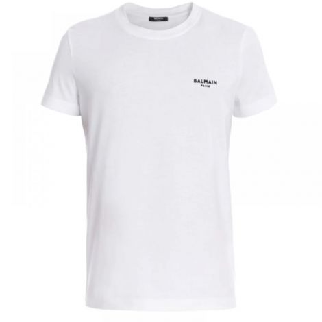 Balmain Tişört Small Logo Beyaz - Balmain Erkek Tişört Balmain Paris T Shirt Balmain Tişört Beyaz
