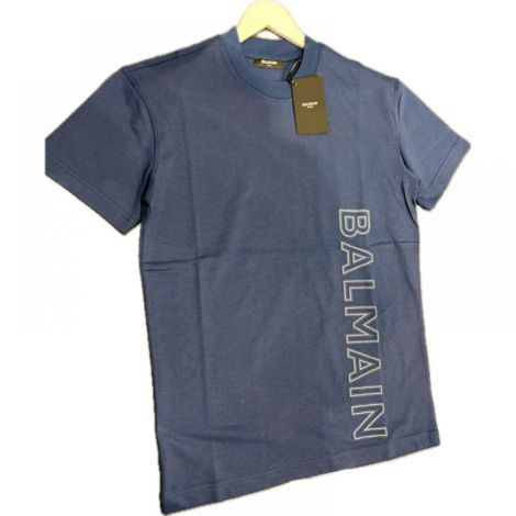 Balmain T-Shirt Lacivert - Balmain Tisort Balmain Erkek Tisort 7681 Lacivert