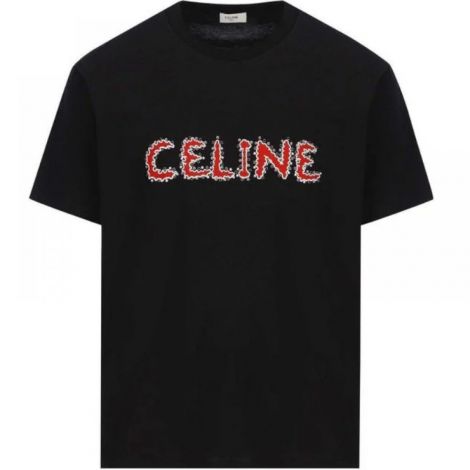Celine Tişört Logo Siyah - Celine T Shirt Black Celine Logo Tisort Siyah
