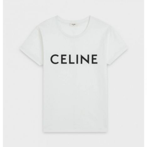 Celine Tişört Loose Beyaz - Celine T Shirt Celine Loose T Shirt Celine Tişört Modelleri Celine Tişört Beyaz