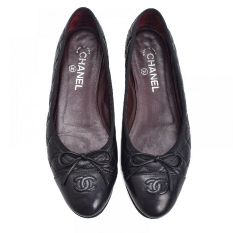 Chanel Ayakkabı Babet Siyah - Chanel Cc Logo Babet Chanel Kadin Ayakkabi Chanel Ayakkabi Cc Logo Siyah