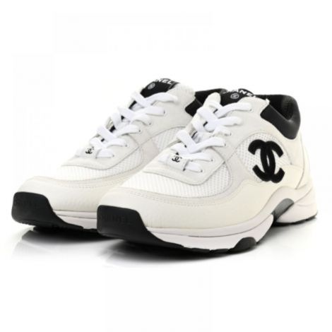 Chanel Ayakkabı CC Sneakers Beyaz - Chanel Mesh Suede Calfskin Grained Cc Sneakers Chanel Kadin Sneaker Chanel Kadin Ayakkabi Chanel Ayakkabi Beyaz