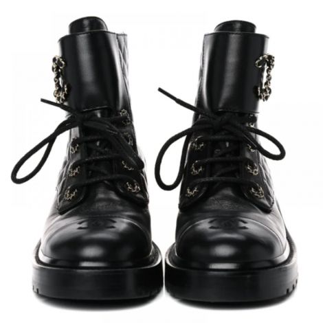 Chanel Combat Bot Siyah - Chanel Quilted Combat Boots Chanel Bot Chanel Kadin Bot Siyah
