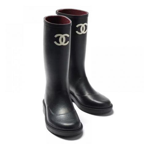 Chanel Wellington Boots Siyah - Chanel Wellington Boots Chanel Kadin Bot Chanel Kadin Cizme Chanel Cizme Siyah