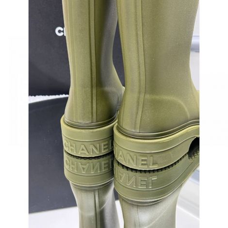 Chanel Wellington Bot Yeşil - Chanel Wellington Boots Khaki Chanel Bot Chanel Kadin Bot Chanel Kadin Cizme Yesil
