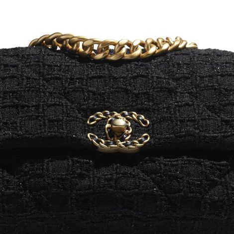 Chanel Çanta CH19 Siyah - Chanel Bag Canta Chanel 19 Handbag Tweed Gold Tone Silver Tone Ruthenium Siyah