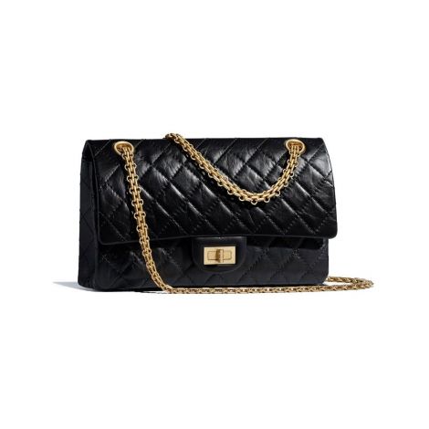 Chanel Çanta Grained Siyah - Chanel Canta 2 55 Handbag Aged Calfskin Gold Tone Metal Siyah