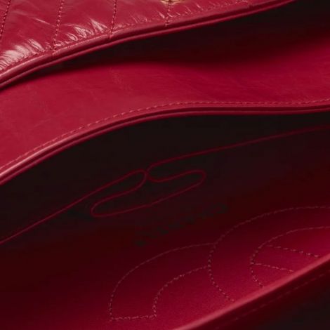 Chanel Çanta Classic Kırmızı - Chanel Canta Bag 2 55 Canta Parlak Burusuk Dana Derisi Ve Altin Detaylar Red Kirmizi