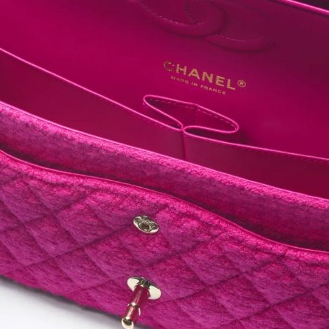Chanel Çanta Classic Fusya - Chanel Canta Bag Klasik Canta Kasmir Tuvit Ve Altin Detaylar Fusia Fusya