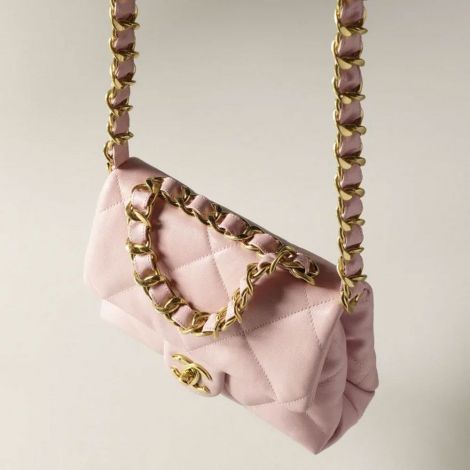 Chanel Çanta Small Pembe - Chanel Canta Bag Kucuk Kapakli Canta Kuzu Derisi Ve Altin Detaylar Acik Pembe