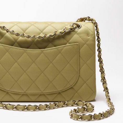 Chanel Çanta Small Sarı - Chanel Canta Bag Kucuk Klasik Canta Parlak Taneli Dana Derisi Ve Altin Detaylar Sari