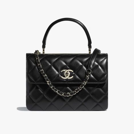 Chanel Çanta Classic Siyah - Chanel Canta Bag Sapli Kapakli Canta Kuzu Derisi Ve Altin Detaylar Black Siyah