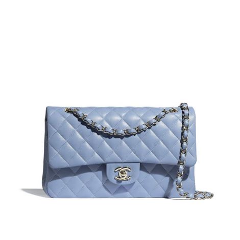 Chanel Çanta Lambskin Mavi - Chanel Canta Classic Handbag Lambskin Sky Blue Mavi