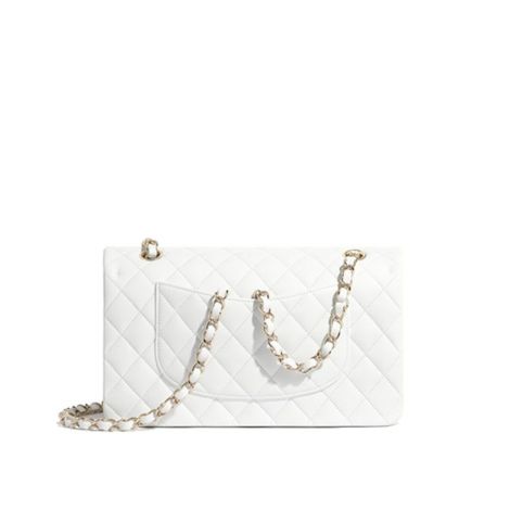 Chanel Çanta Lambskin Beyaz - Chanel Canta Classic Handbag Lambskin White Bag Beyaz