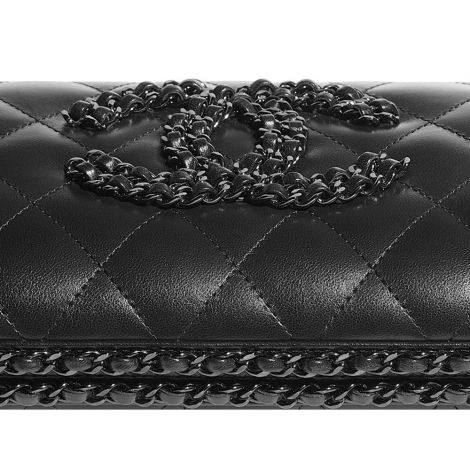 Chanel Çanta Klasik Siyah - Chanel Canta Evening Bag Lambskin Black Metal Siyah