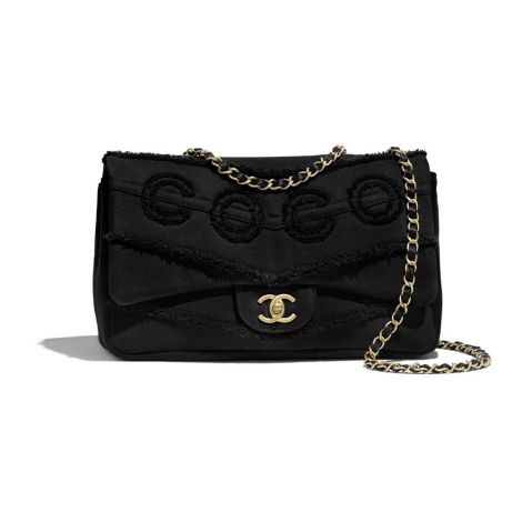 Chanel Çanta Denim Siyah - Chanel Canta Flap Bag Denim Gold Tone Metal Siyah