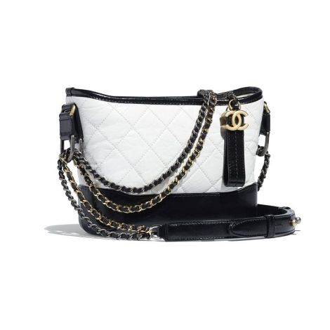 Chanel Çanta Gabrielle Beyaz - Chanel Canta Gabrielle Small Hobo Bag Aged Calfskin Smooth Beyaz Siyah