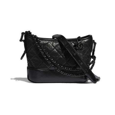 Chanel Çanta Gabrielle Siyah - Chanel Canta Gabrielle Small Hobo Bag Aged Calfskin Smooth Calfskin Siyah