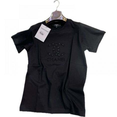 Chanel Tişört Siyah - Chanel Kadin Tisort Chanel Women T Shirt Chanel Tisort 8894 Siyah