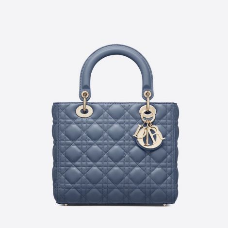 Dior Çanta Lady Dior Mavi - Christian Dior Canta Medium Ultramatte Lady Dior Bag Denim Blue Mavi