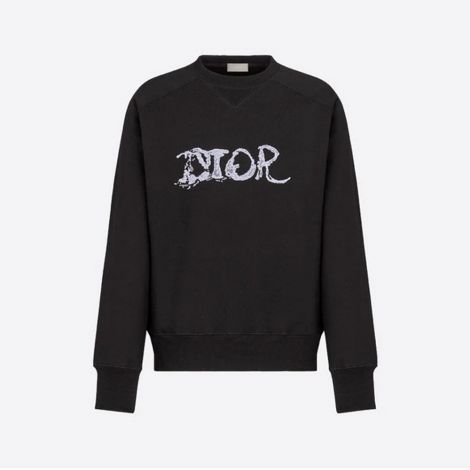Dior Sweatshirt Fleece Siyah - Dior And Peter Doig Sweatshirt Black Cotton Fleece Erkek Siyah