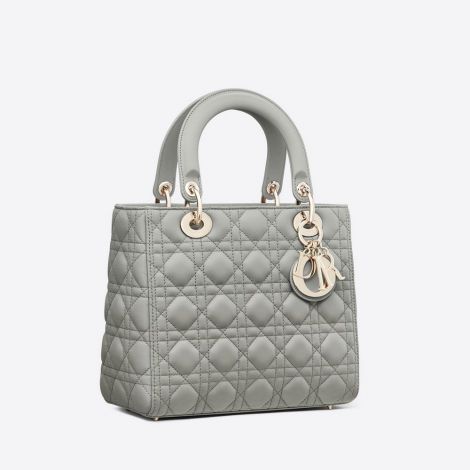 Dior Çanta Medium Gri - Dior Bag Canta 2021 Medium Lady Dior Bag Gray Cannage Lambskin Gri