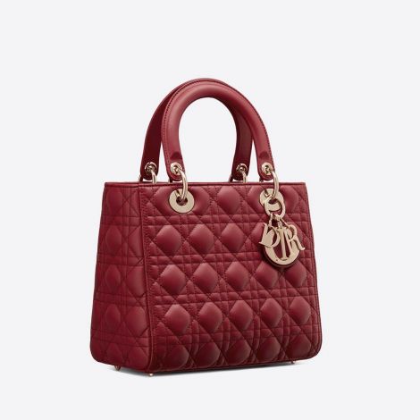 Dior Çanta Ultramatte Kırmızı - Dior Bag Canta 2021 Medium Ultramatte Lady Dior Bag Cherry Red Kirmizi