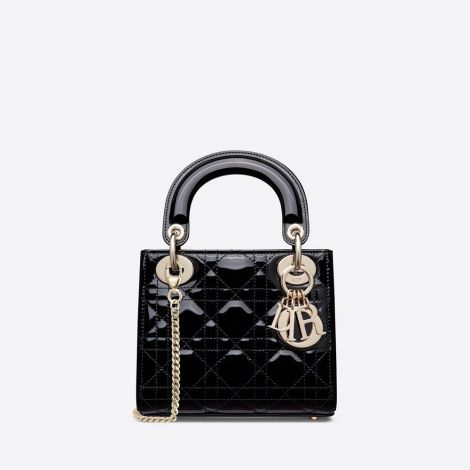 Dior Çanta Small Siyah - Dior Bag Canta 2021 Mini Lady Dior Bag Black Patent Cannage Siyah