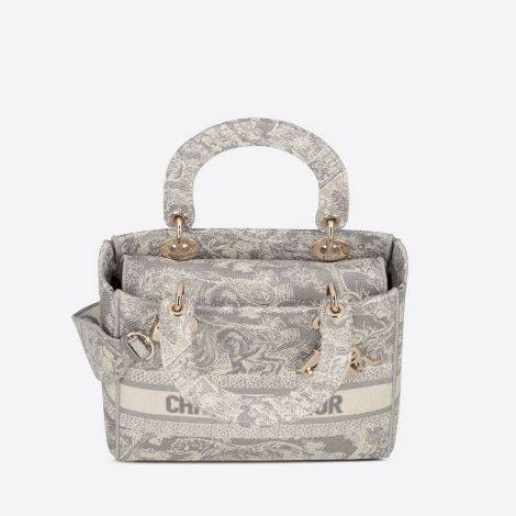 Dior Çanta Jouy Gri - Dior Canta 2021 Medium Lady D Lite Bag Gray Toile De Jouy Gri