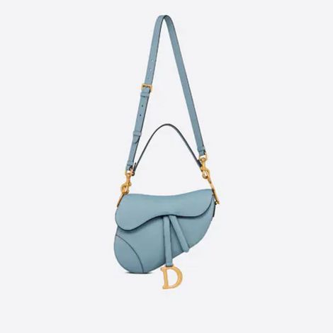 Dior Çanta Saddle Mavi - Dior Canta Bag Saddle Bag With Strap Horizon Blue Grained Calfskin Acik Mavi