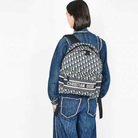 Dior Çanta Diortravel Backpack Lacivert - Dior Canta Diortravel Backpack Blue Dior Oblique Jacquard Lacivert