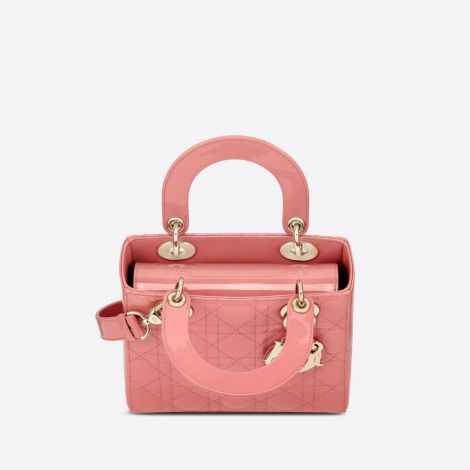 Dior Çanta Small Pembe - Dior Canta Kadin Small Lady Dior Bag Peach Blossom Pink Patent Pembe